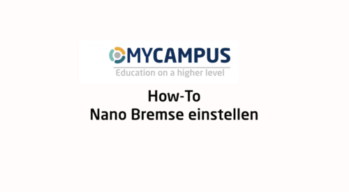How-To Video: NANO - Bremse einstellen